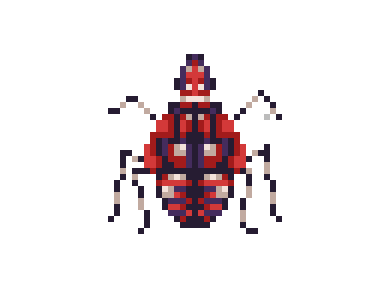 Spotted Lanternfly life cycle 3 - late nymph - pixel art