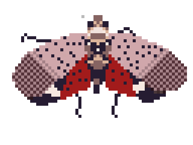 Spotted Lanternfly life cycle 4 - adult - pixel art