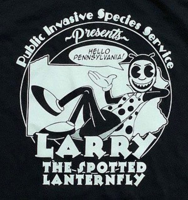 Larry the Spotted Lanternfly Black Tee